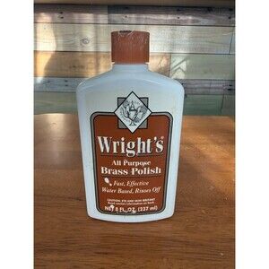 Wright's All Purpose Brass Polish 8 fl oz Used Half Full Discontinue Old Stock